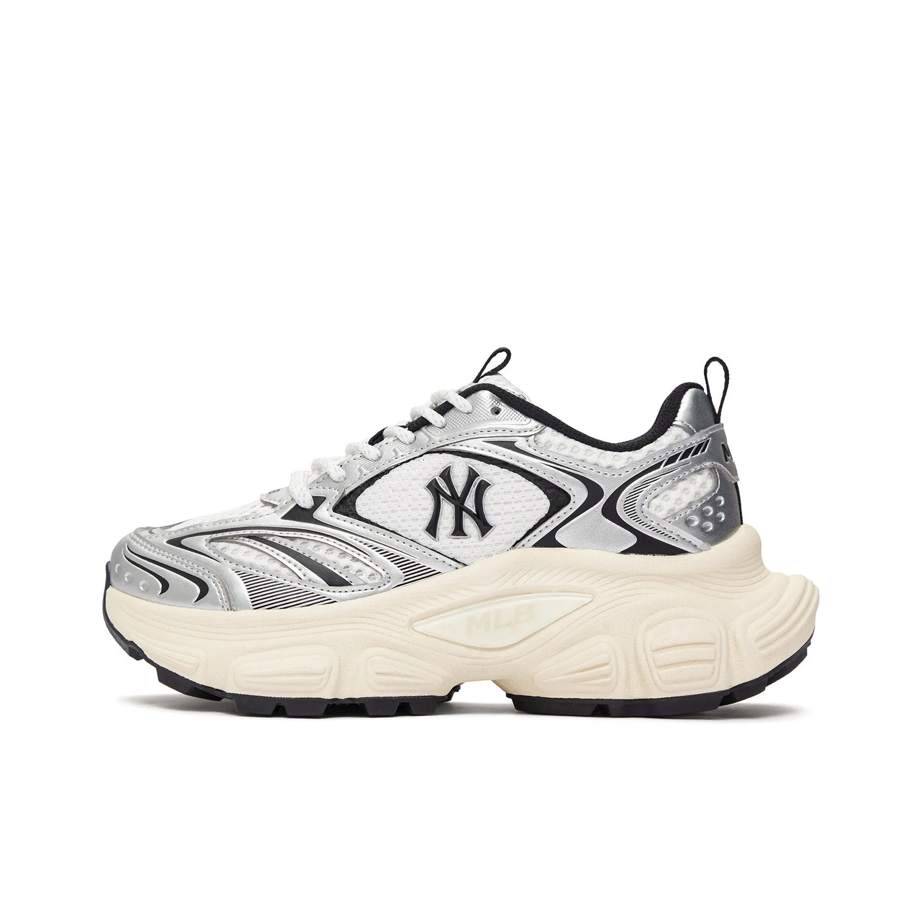 MLB Winner Chunky Anti-Slip Wear-Resistant Low-Top Chunky Sneakers Unisex Silver