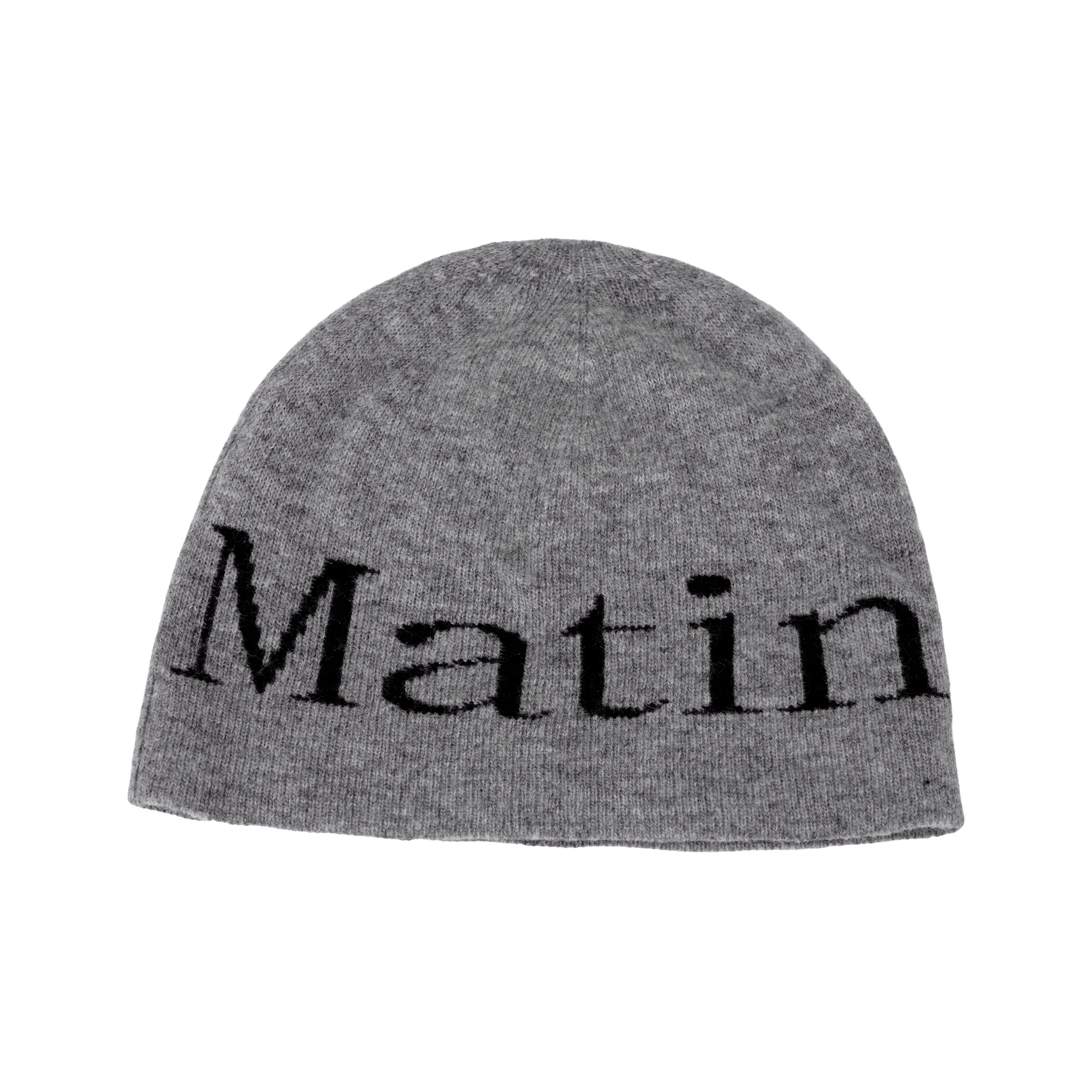 MATIN KIM Logo Jacquard Short Beanie