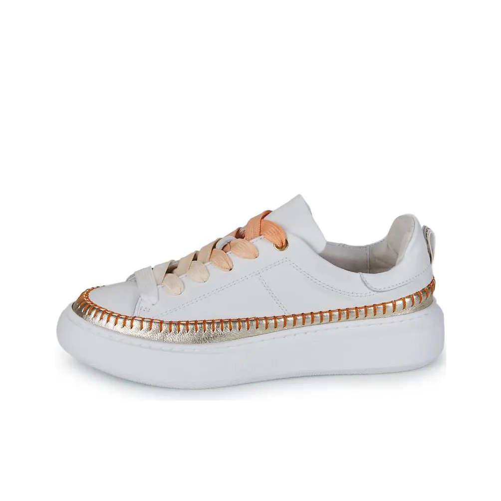 JB MARTIN Fleur Low Top Skateboard Shoes Women's White Orange