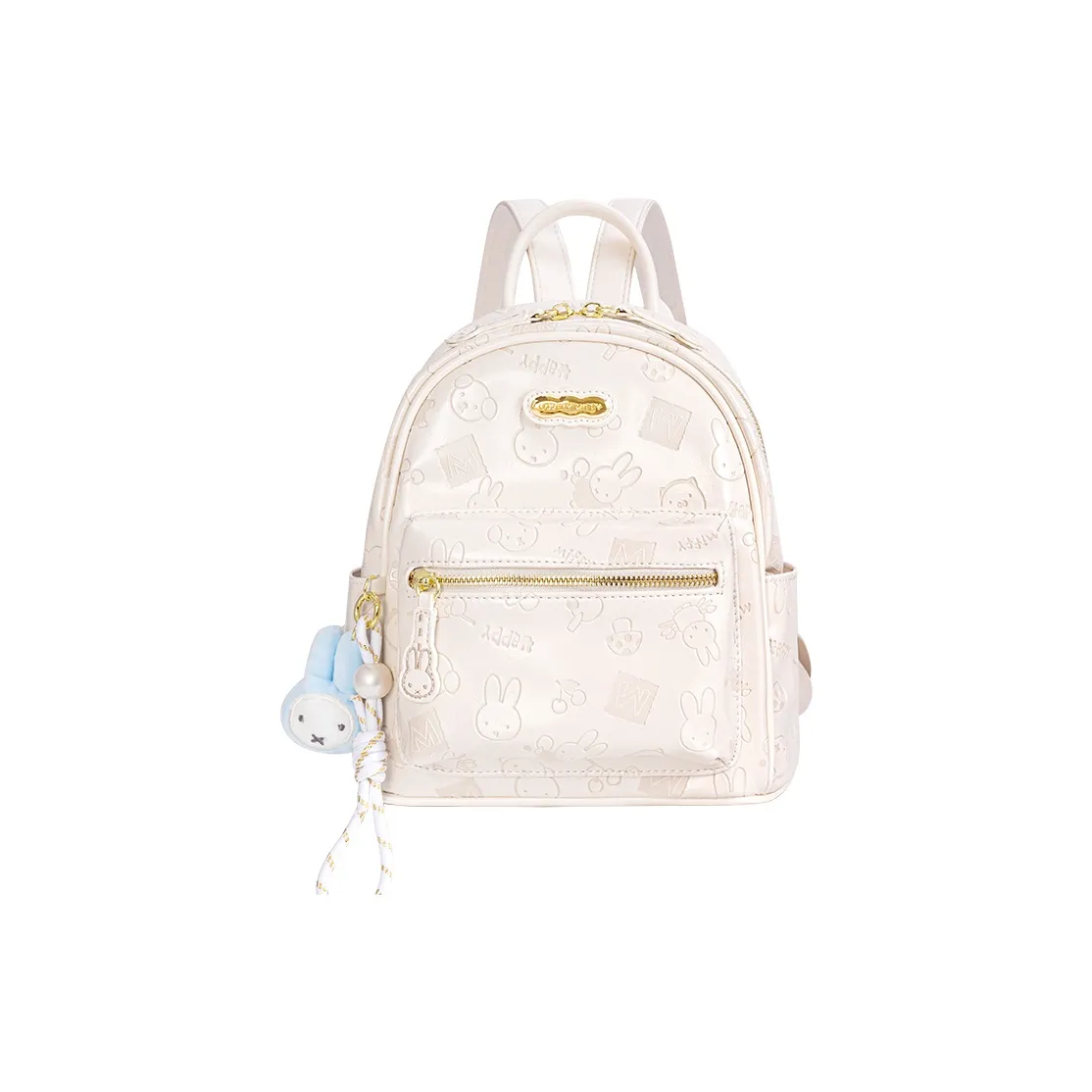 Miffy Synthetic Leather Backpack Women's Ecru/Pink