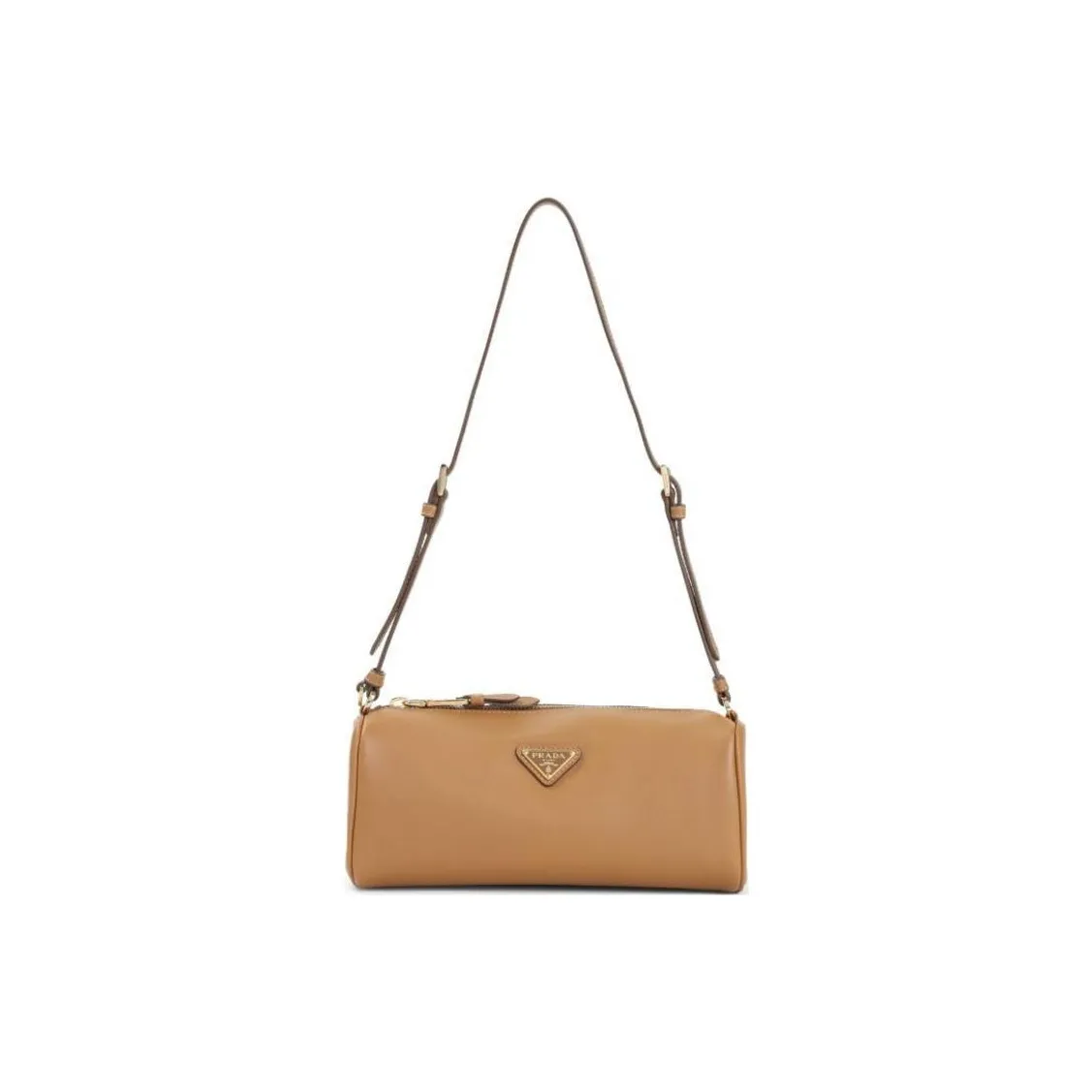 PRADA Calfskin Shoulder Bag Women's Brown