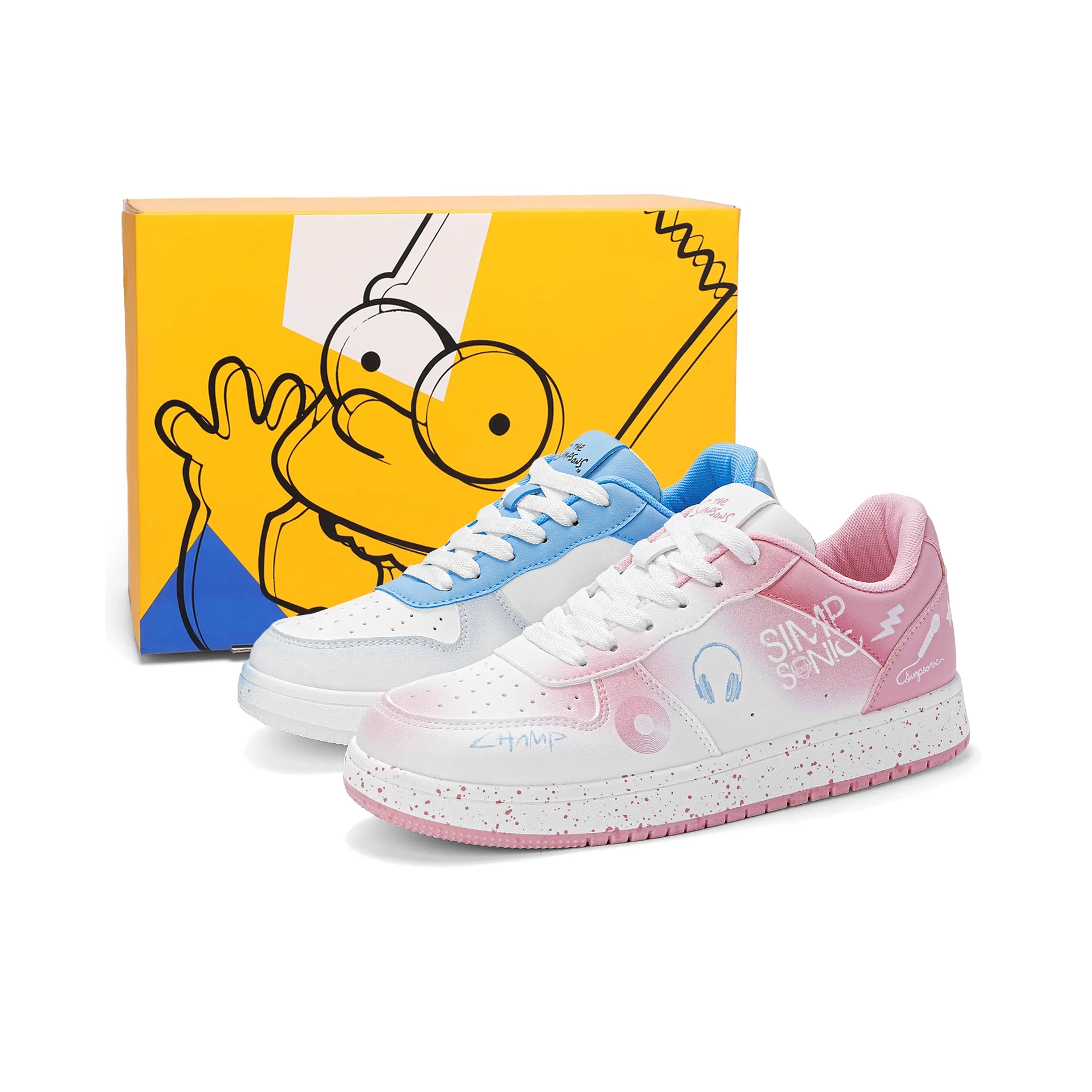 The Simpsons Wear-Resistant Lightweight Breathable Height Increasing Low-Top Skateboard Shoes Unisex