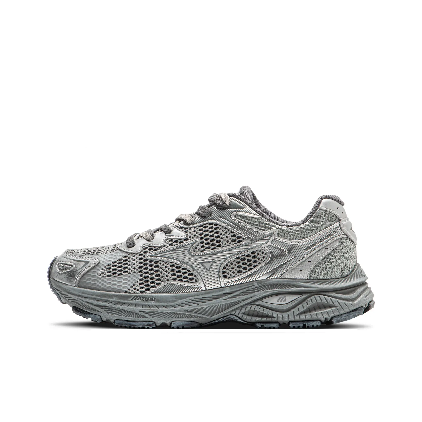 Mizuno Racer S Abrasion Resistant Low Top Running Shoes Unisex Wild Dove Gray Silver