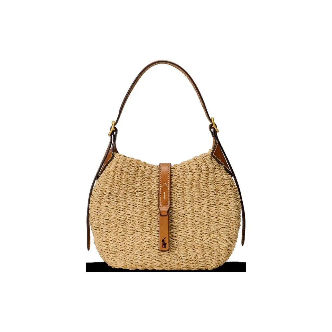 Polo Ralph Lauren Polo ID Raffia Shoulder Bag Small Women's Natural Color