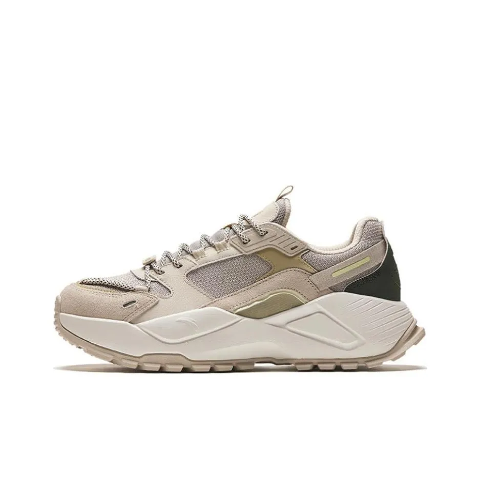 Anta Star River Cushioned Wear Resistant Height Increasing Low Top Chunky Sneakers Men's White Gray