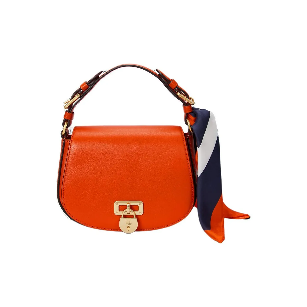 Ralph Lauren Tanner Cow Leather Shoulder Bag, Crossbody Bag, Handbag Medium Size Women's Orange