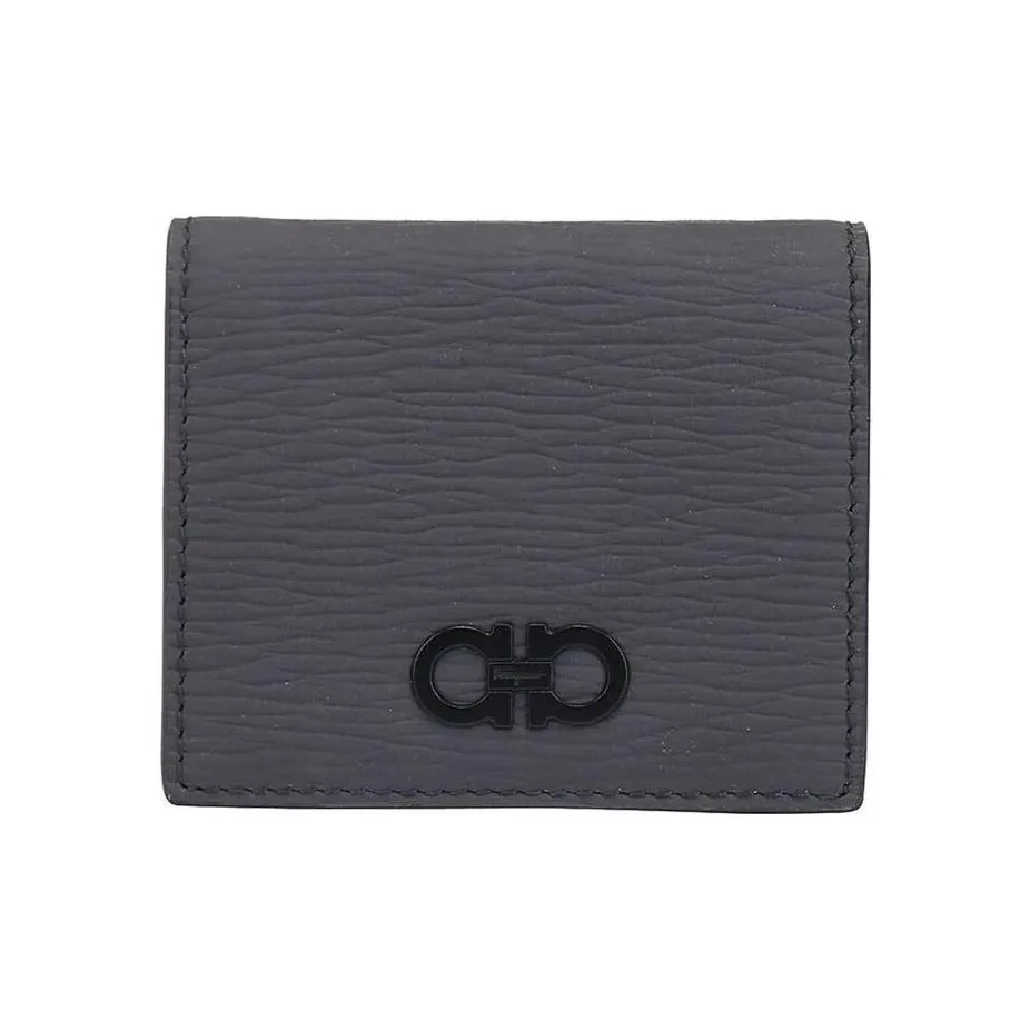 FERRAGAMO Calfskin 50% Off Cropped Wallet Regular Men's Gray