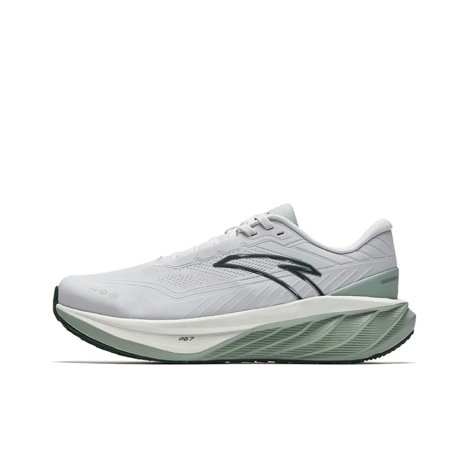 Anta Cushioned Slip-Resistant Low-Top Running Shoes Men's Gray Green