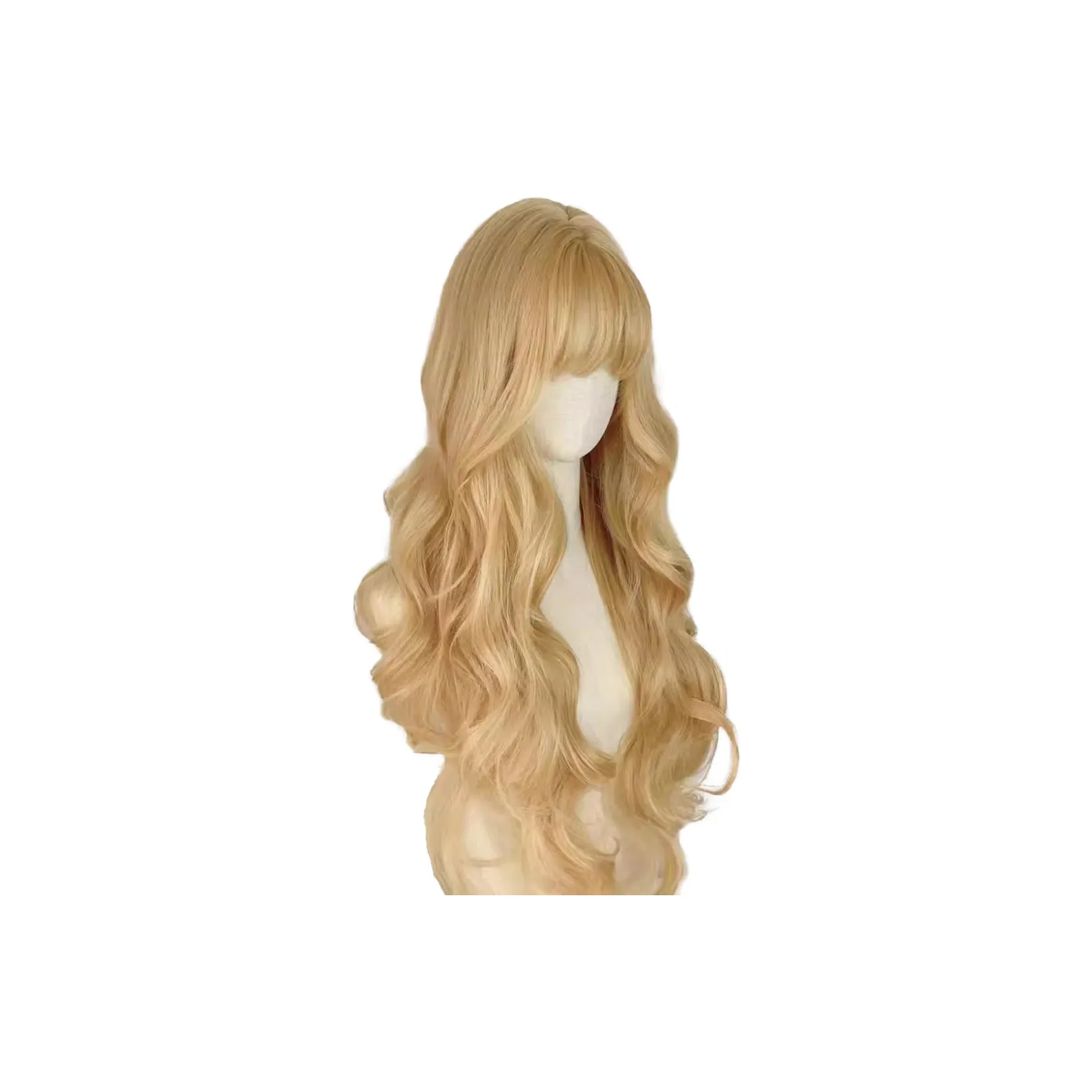 GLUNA Длинный набор для волос Принцесса с золотыми париками длинные кудрявые волосы большая волна 75 см