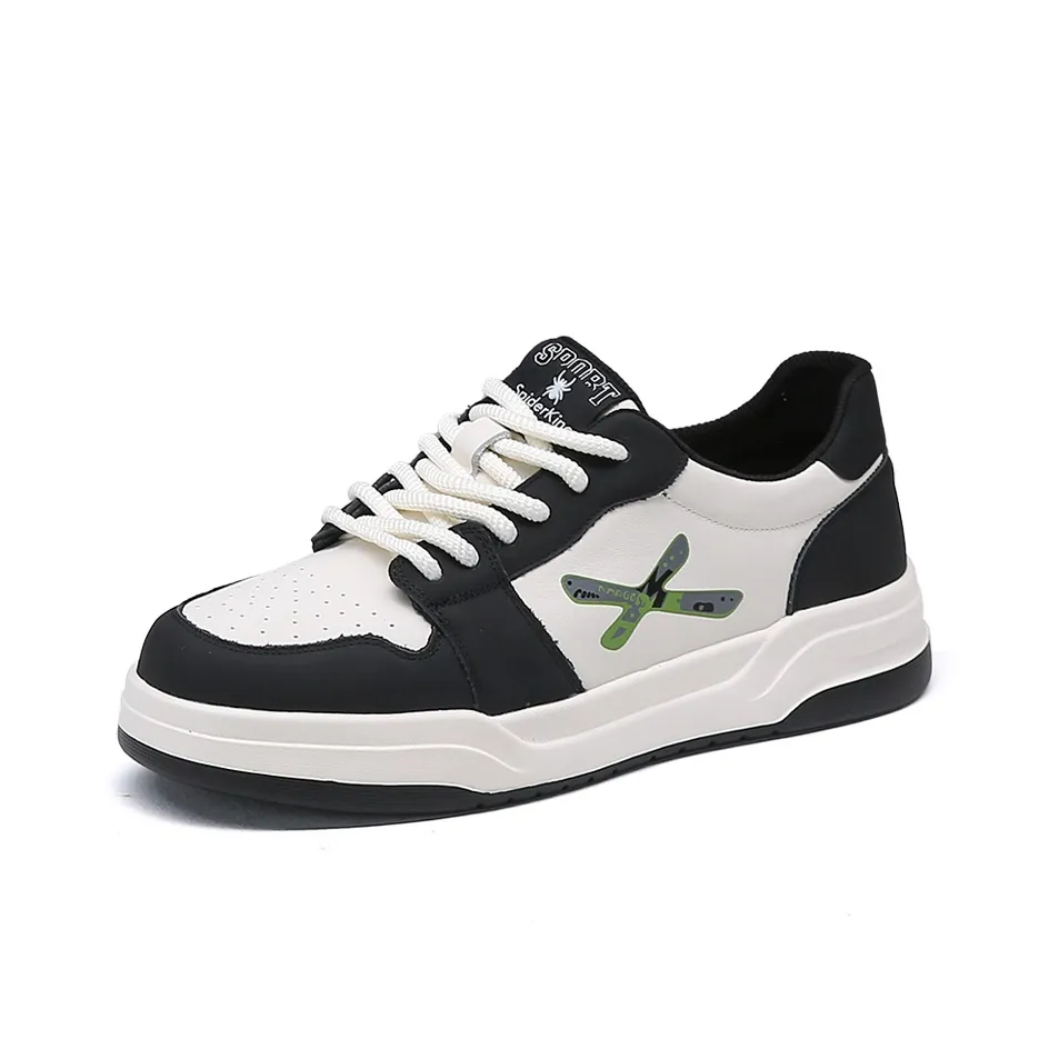 Spider King Легкие и Дышащие Низкие Кроссовки для Скейтбординга Мужские Белые Черные
