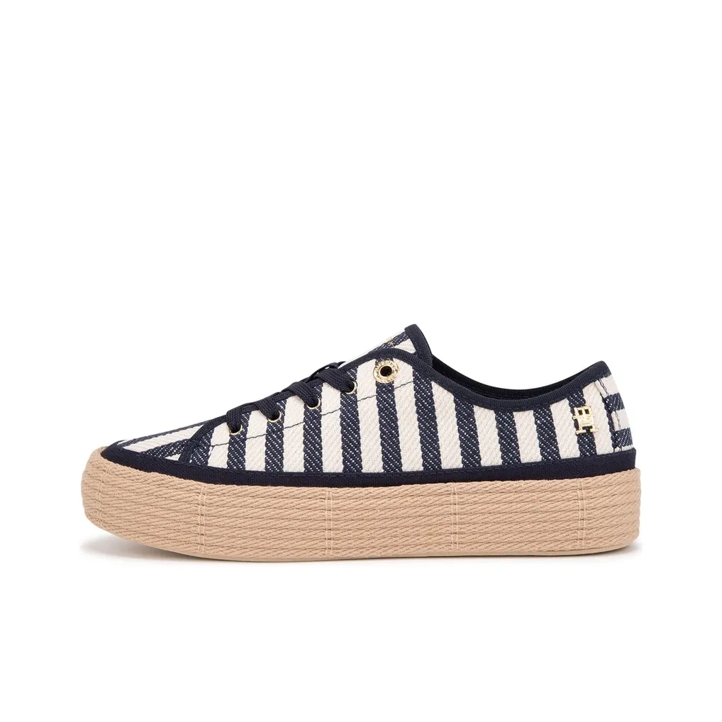 Tommy Hilfiger Espadrilles Женские Черно-Белые Полосы
