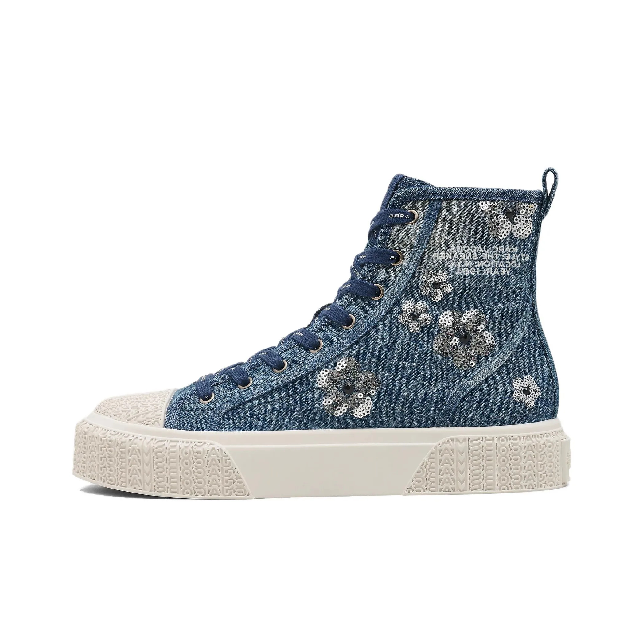 MARC JACOBS High Top Canvas Shoes Women's Blue