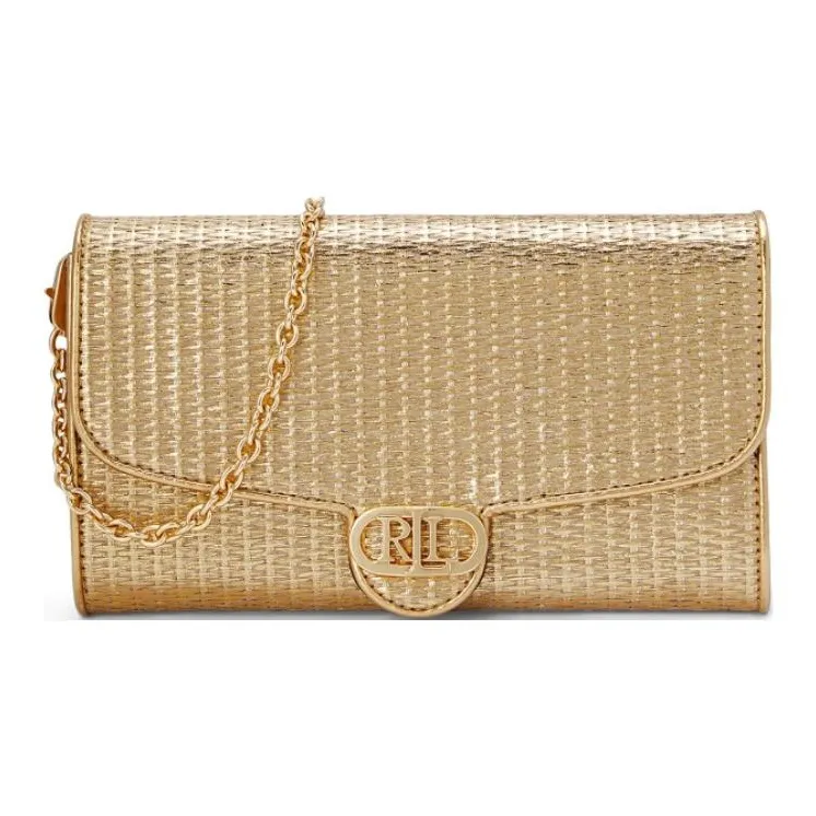Ralph Lauren Fabric Shoulder Bag, Crossbody Bag Medium Size Women's Gold