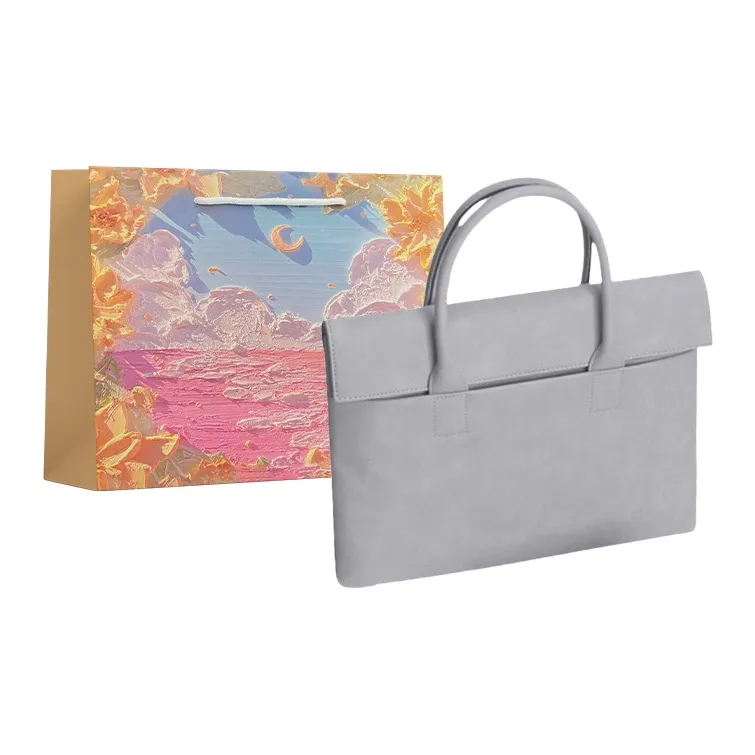 BRINCH Матовый ПУ (полиуретан) Ткань Ноутбук Сумка Стандартная Женская Розовая Бежевая Темно-серая Светло-серая Серебристо-серая