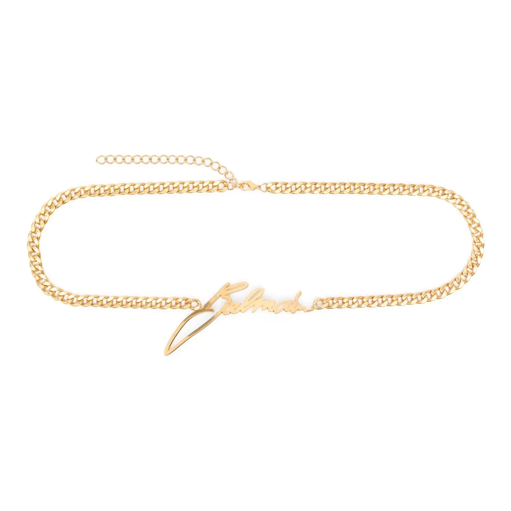 BALMAIN Logo Plaque Chained Belt