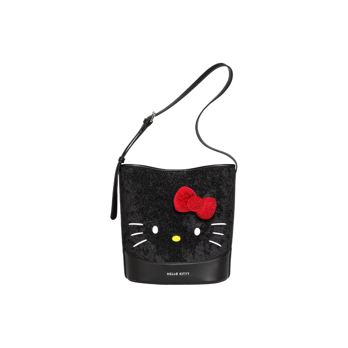 TOUTOU Hello Kitty Collaboration Hello Kitty Synthetic Leather Shoulder Bag Medium Women's Black