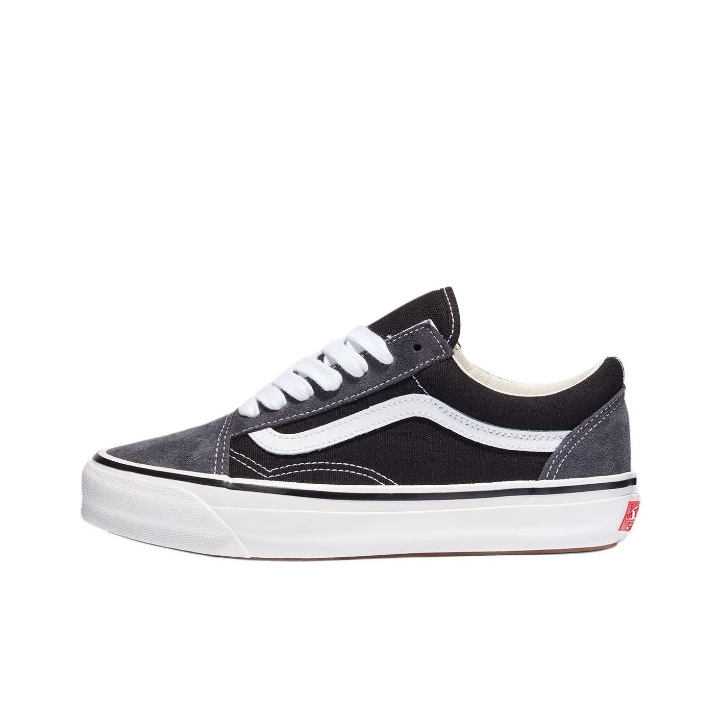 Vans Old Skool Устойчивые к истиранию Низкие Кроссовки для скейтбординга Унисекс Черный Серый