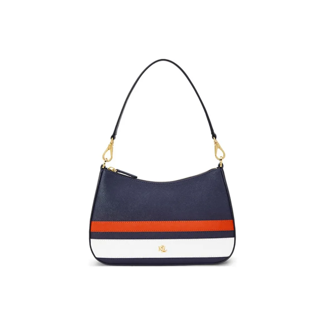 Ralph Lauren Cow Leather Portable Crossbody Bag Shoulder Bag Medium Size Women's Blue/White/Red