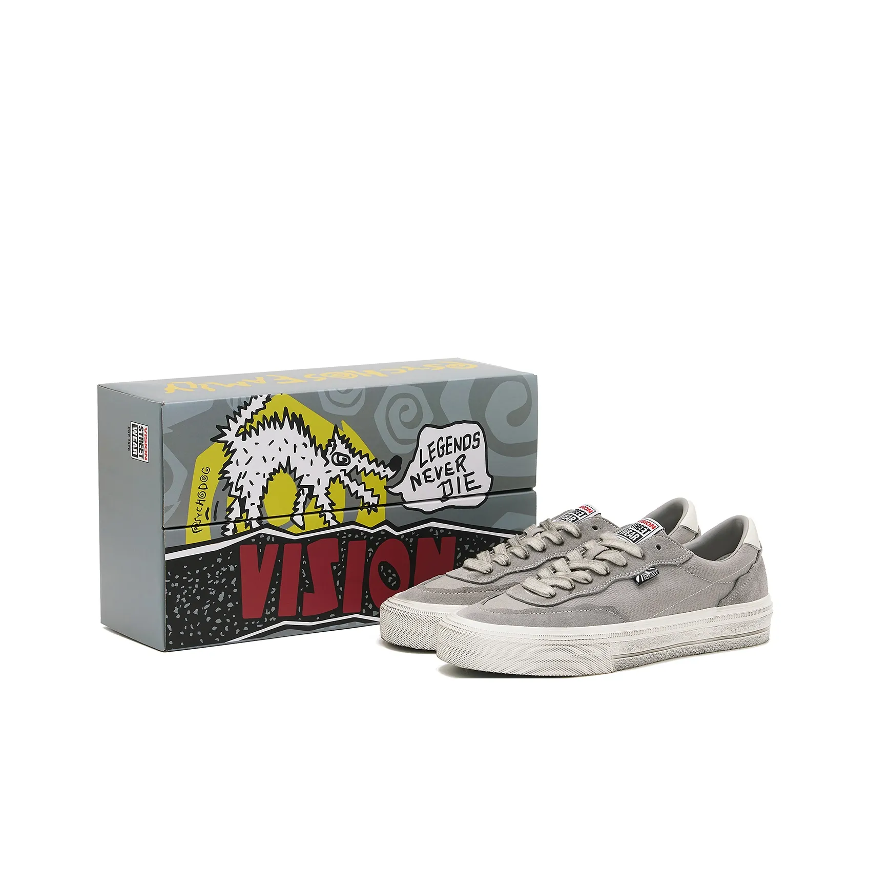 Vision Street Wear Flat Top Low Top Скейтборд Кроссовки Unisex Метеоритный Серый