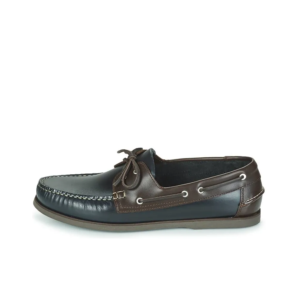 PELLET Vendee Boat Shoes Men's Dark Blue Brown