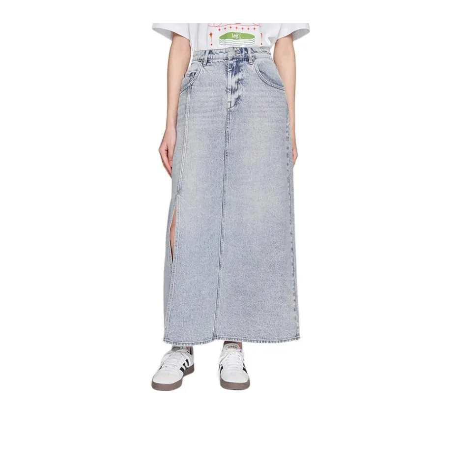Lee Denim Long Skirts Women's Light Blue