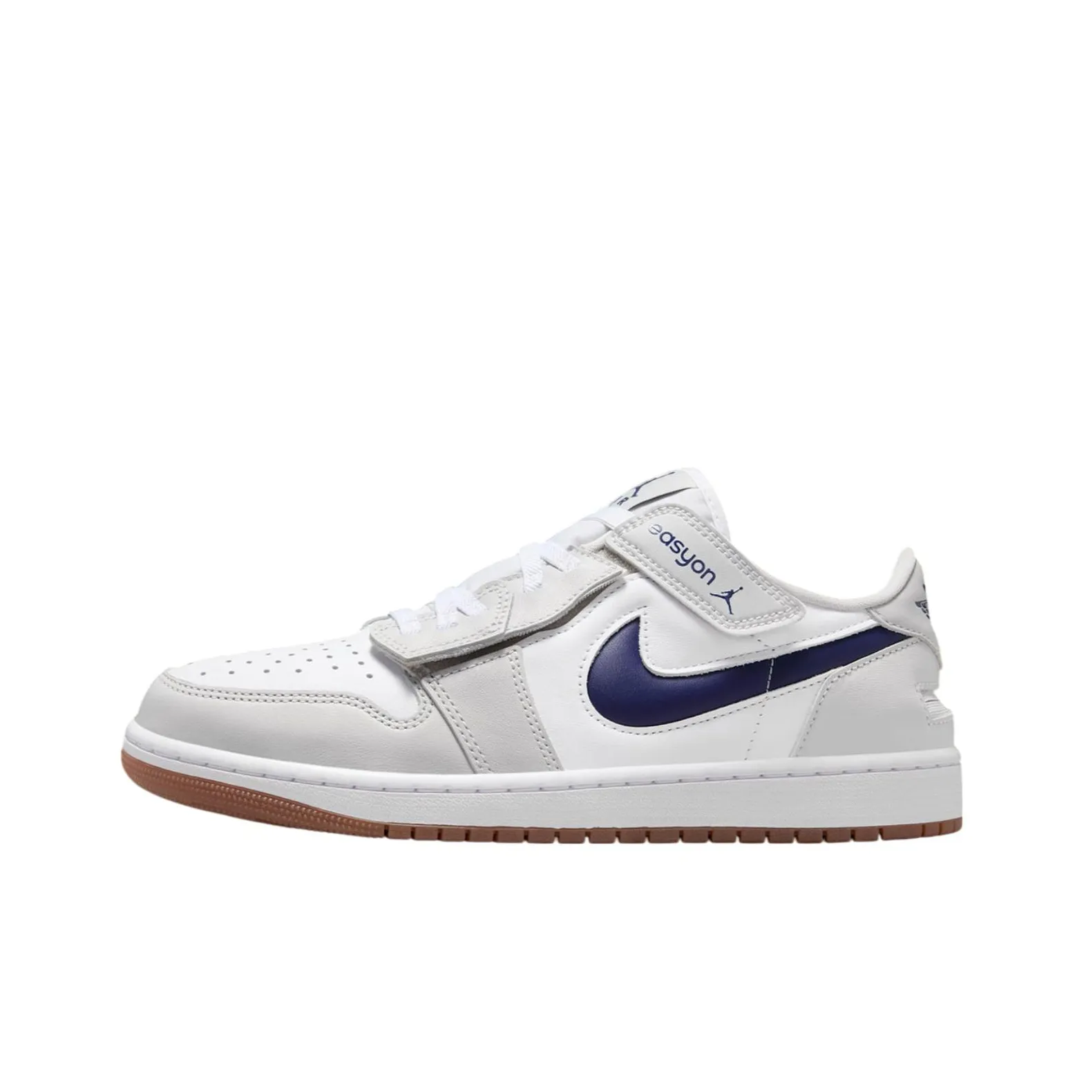 Jordan 1 Low EasyOn White Neutral Grey Gum Midnight Navy