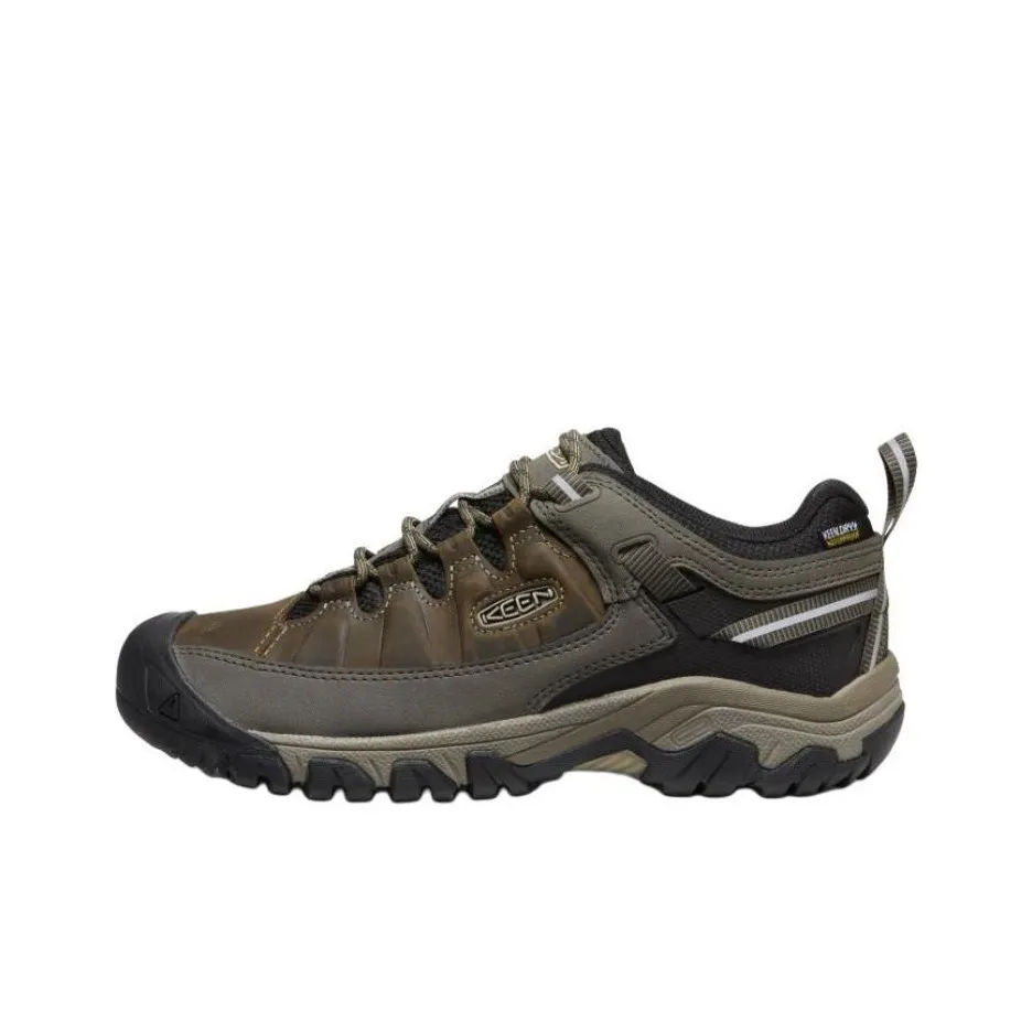 KEEN Targhee 3 Slip-Resistant Abrasion-Resistant Low-Top Hiking Shoes Men's Black Gray KEEN Targhee 3 Slip-Resistant Abrasion-Resistant Низкий Топ Походная обувь Мужская Черный Серый
