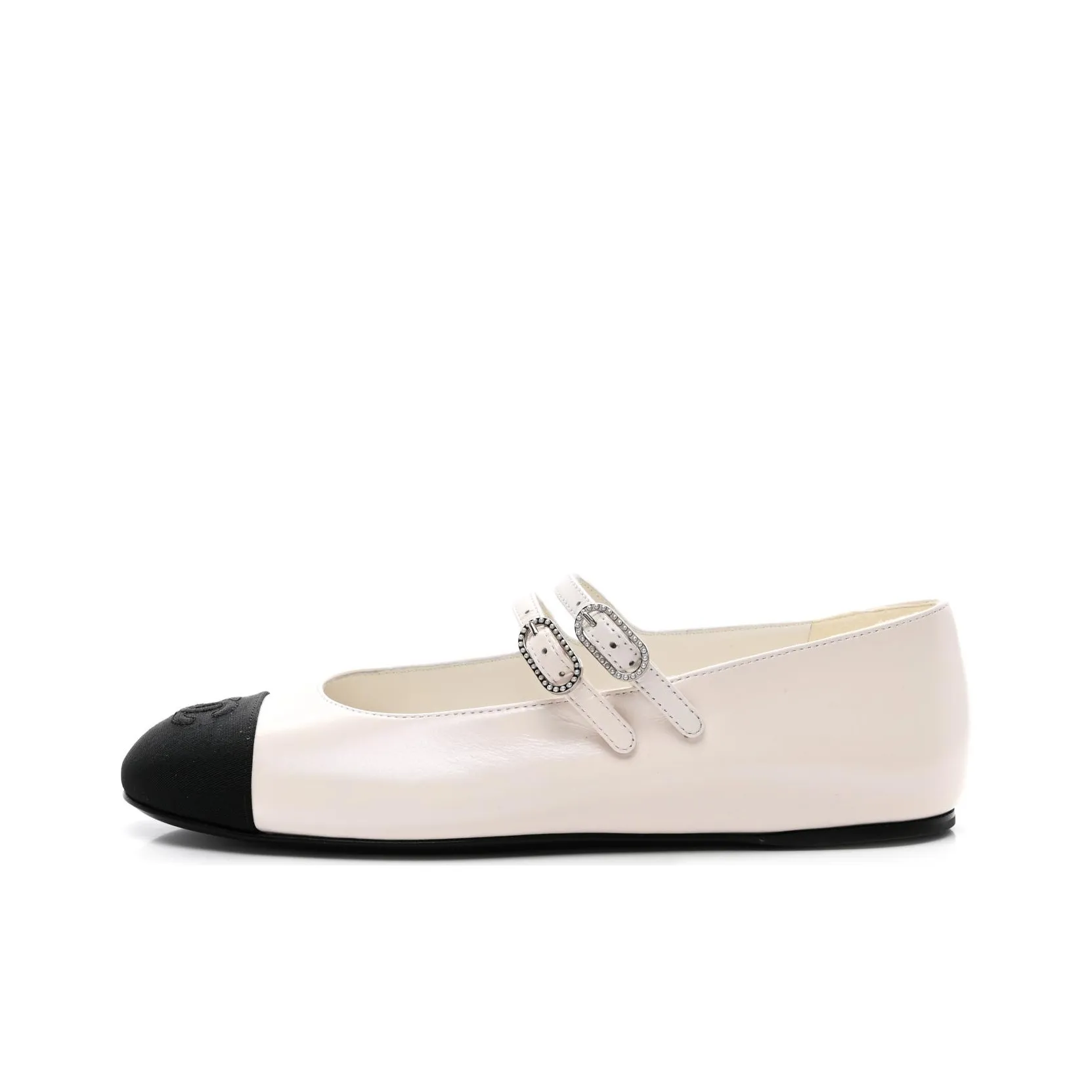 CHANEL Mary Jane Shoes Women's White