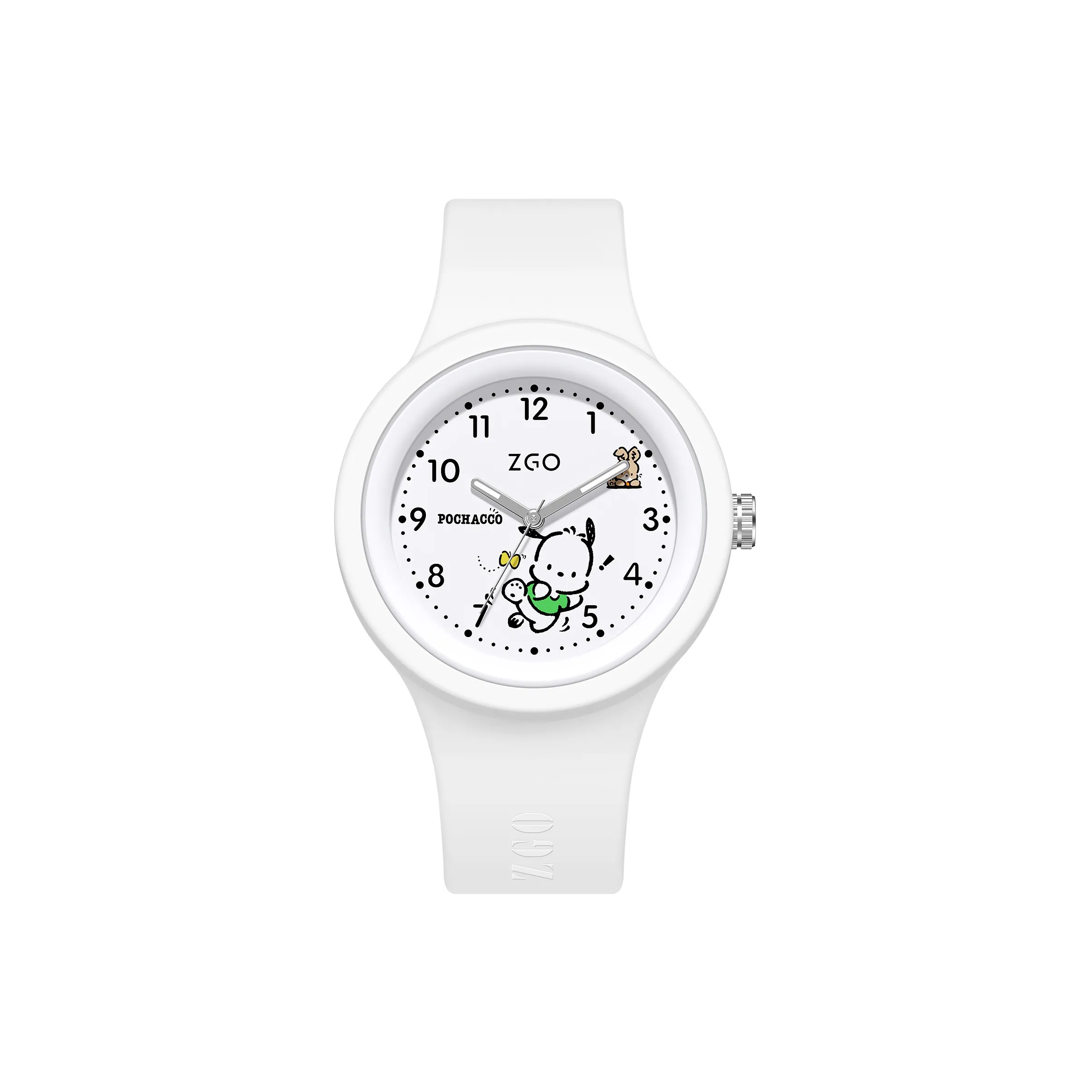 zgo CLEARANCE Санрио Покаччо Коллаборация кварцевый механизм силиконовый ремешок часы женский белый циферблат