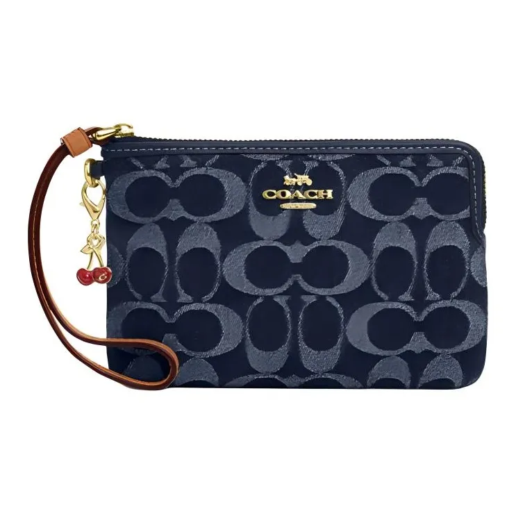 COACH Ткань Клатч Маленький Унисекс Джинсовый Синий