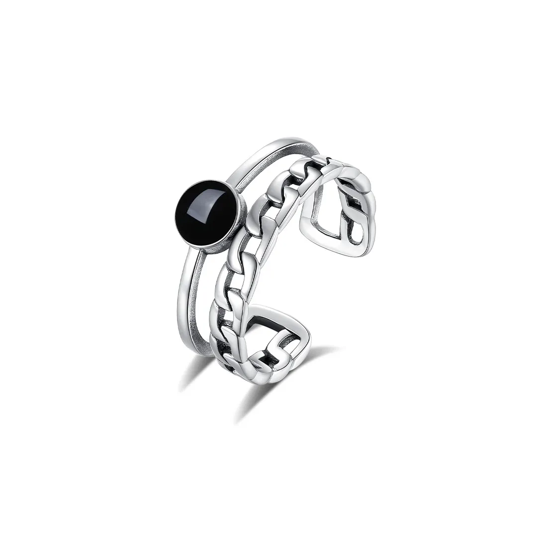 WINY 925 Sterling Silver Rings Women's Black