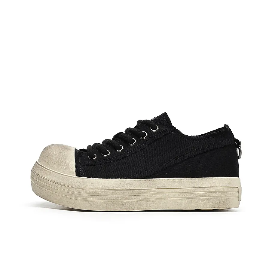 Angelmi Wear-Resistant Low-Top Skateboard Shoes Men's Black