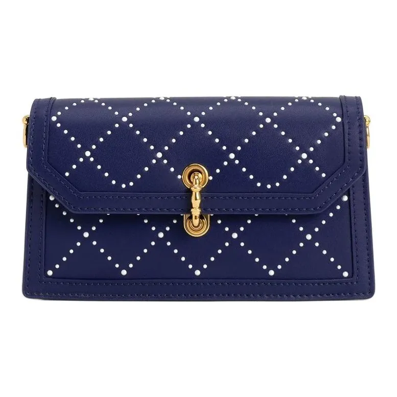CHARLES&KEITH Synthetic Leather Crossbody Bag, Shoulder Bag Mini Women's Marine Blue