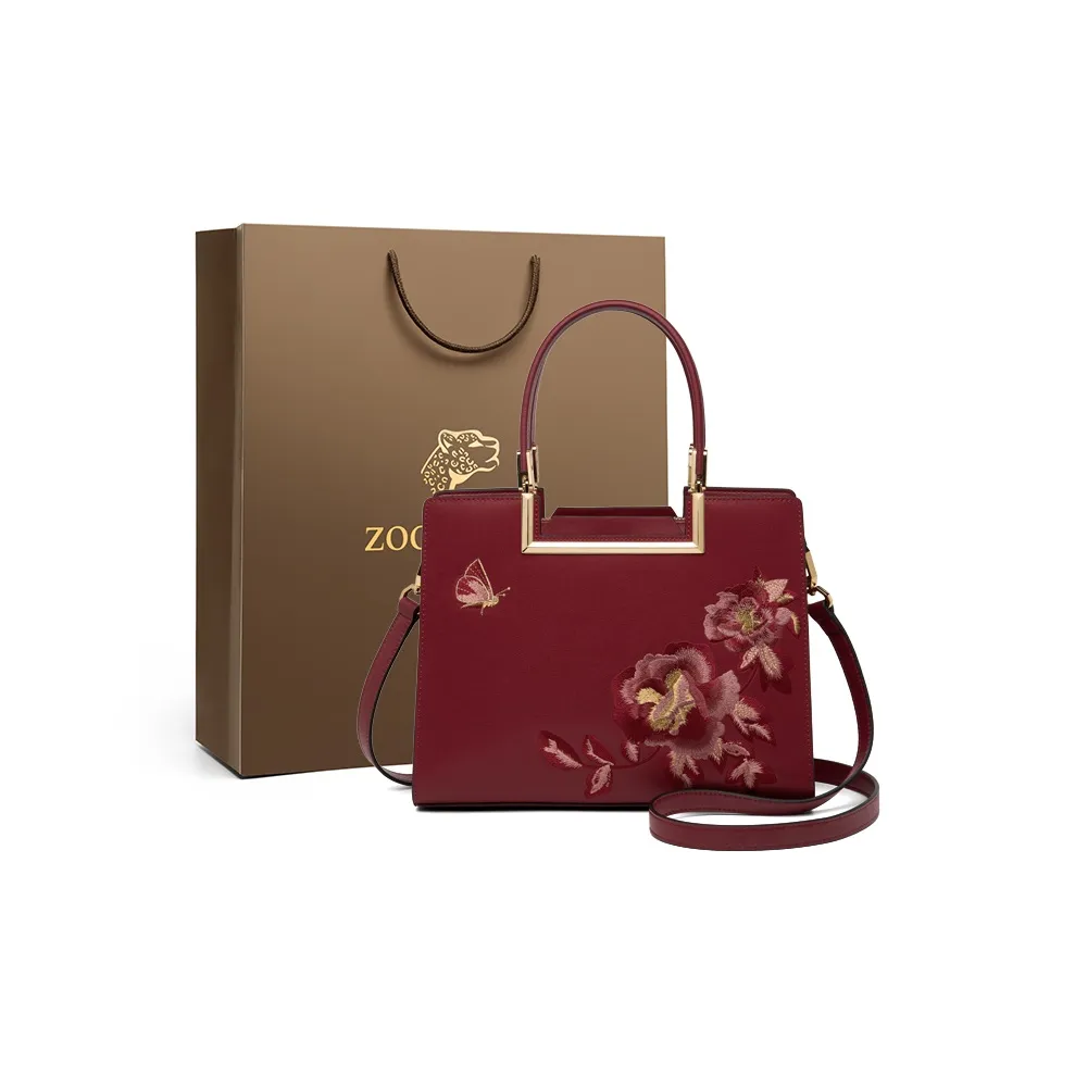 ZOOLER Коровья кожа Сумка через плечо Средняя Женская Элегантная Белая Кремовая Белая Forbidden City Красная