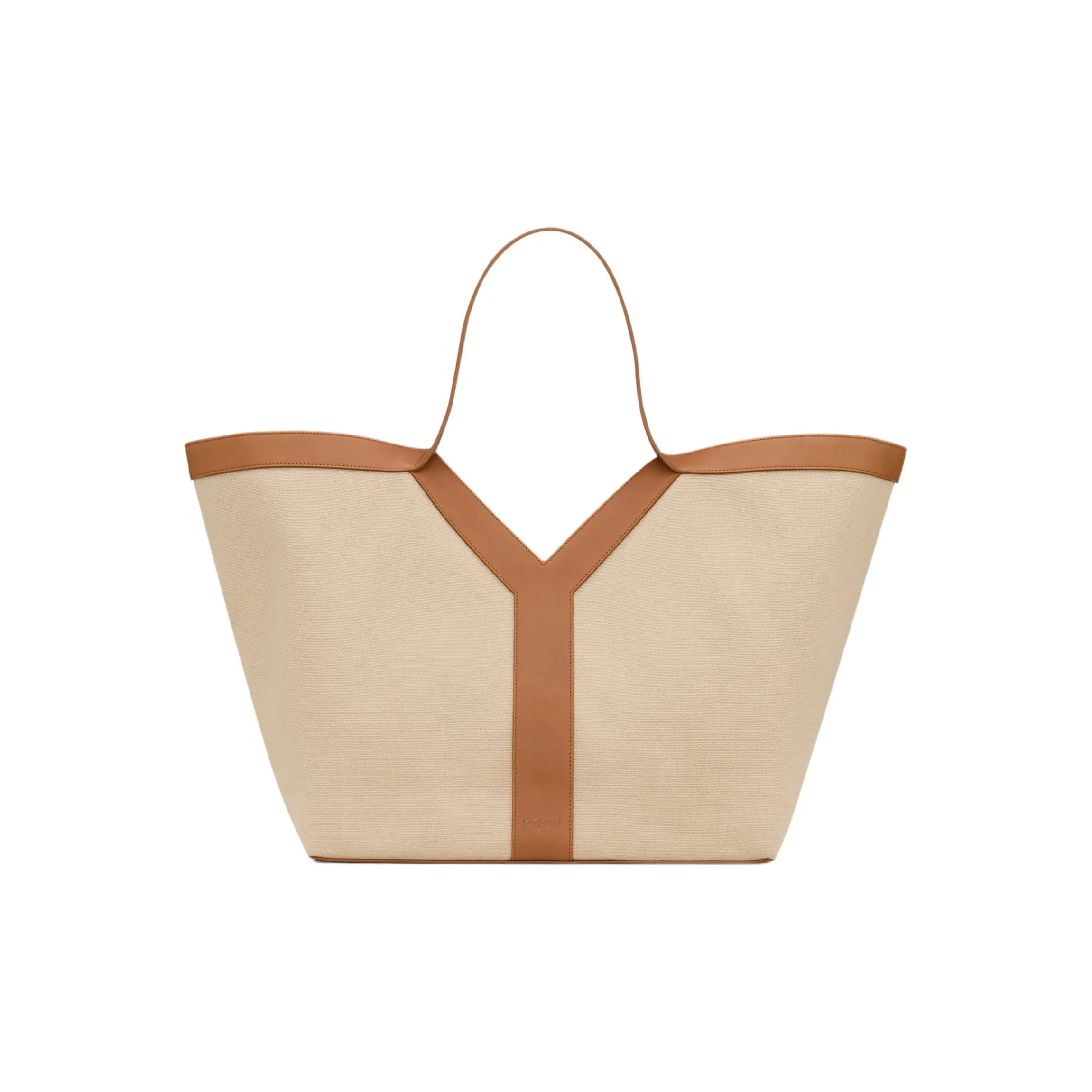 SAINT LAURENT Linen Tote Bag, Shopping Bag, Occhiali Large Size Women's Light Umber