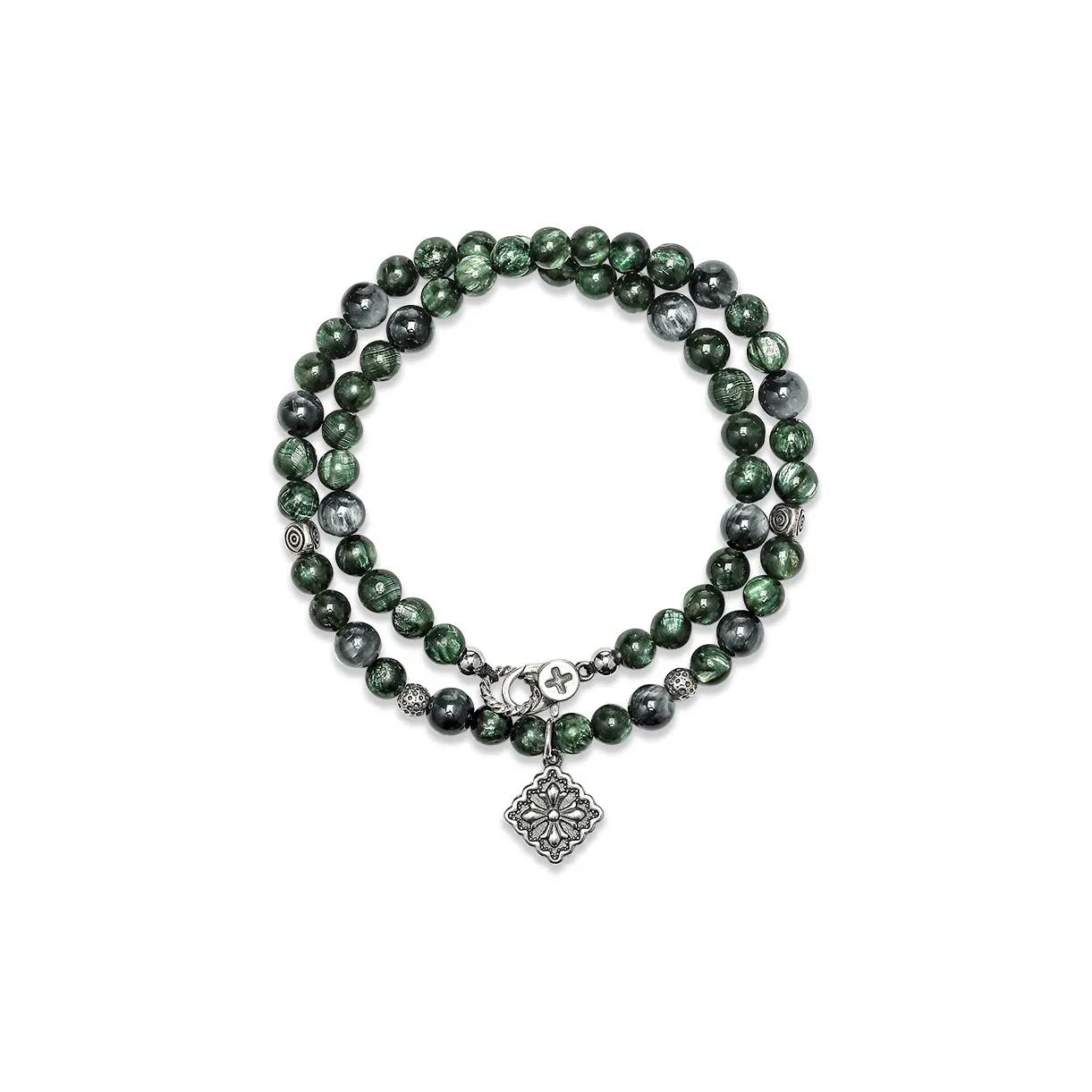 Cuud Green Dragon Crystal Bracelets Men's