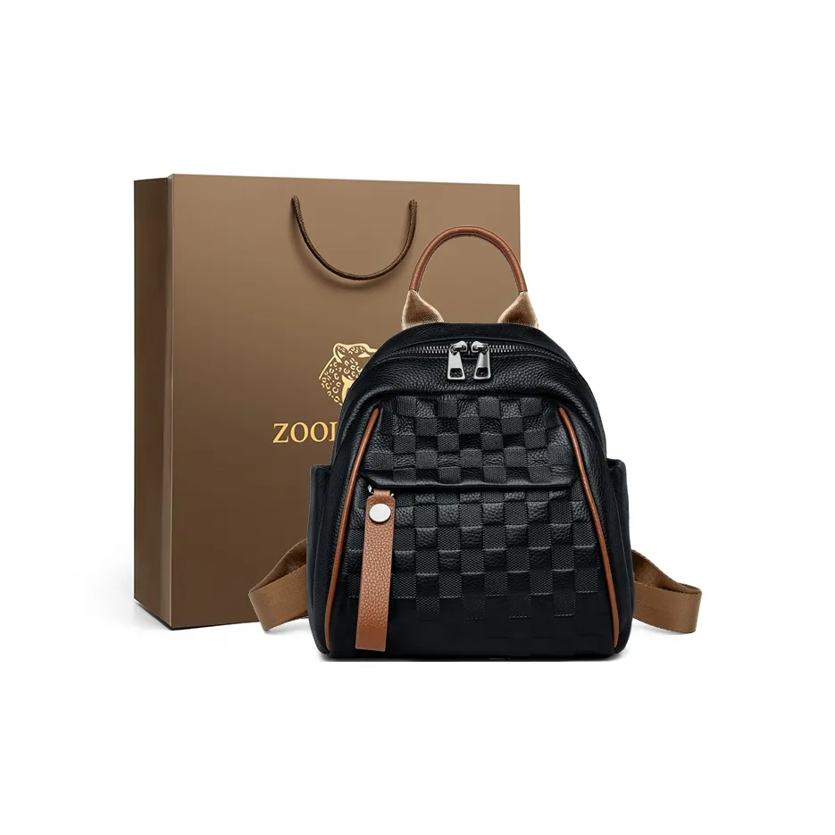 ZOOLER Рюкзак из коровьей кожи унисекс экрю черный