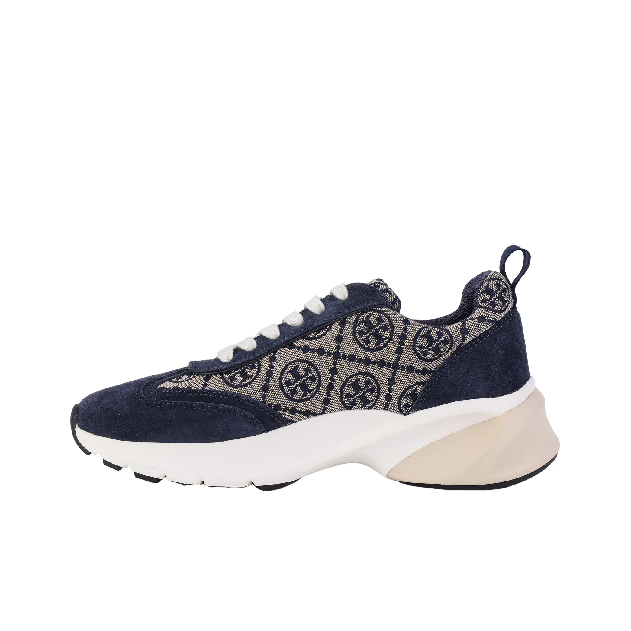 TORY BURCH Good Luck Cushioned Slip-Resistant Abrasion-Resistant Low-Top Sports Casual Shoes Women's Marine Blue