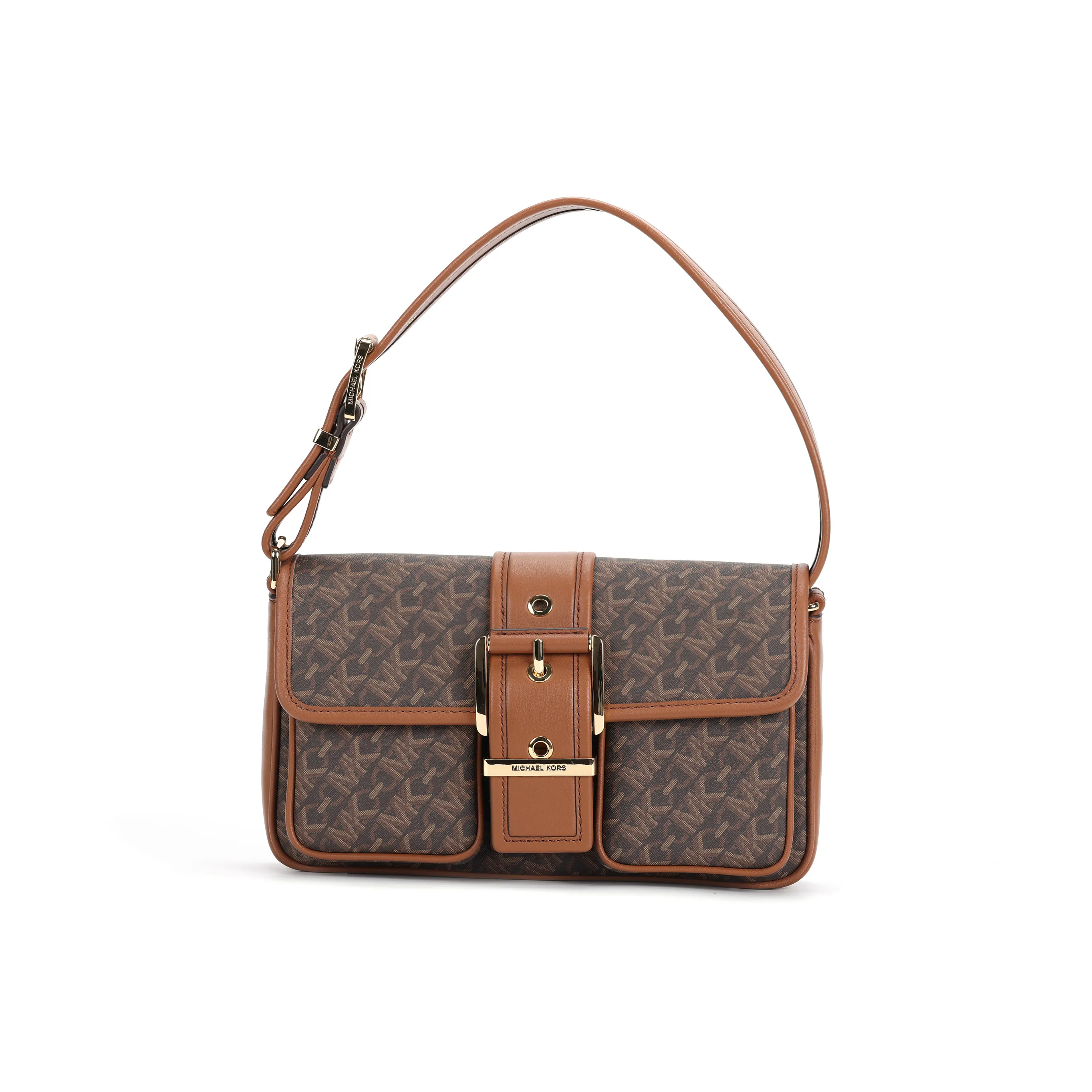 MICHAEL KORS Coated Canvas With Polyester Lining Handbag Shoulder Bag Medium Size Women's Brown