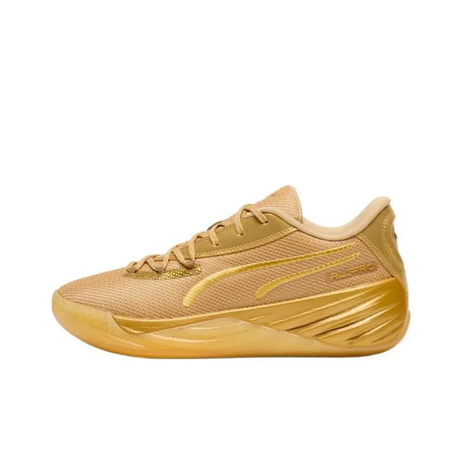 Tyrese Haliburton's x PUMA All Pro NITRO™ Anti Slip Wear Resistant Low Top Basketball Shoes Men's Gold