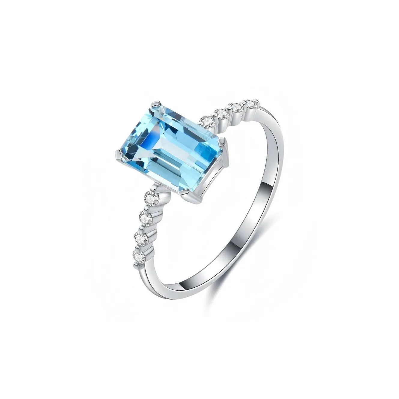 IL&CO. Natural 18K White Gold Rings Women's