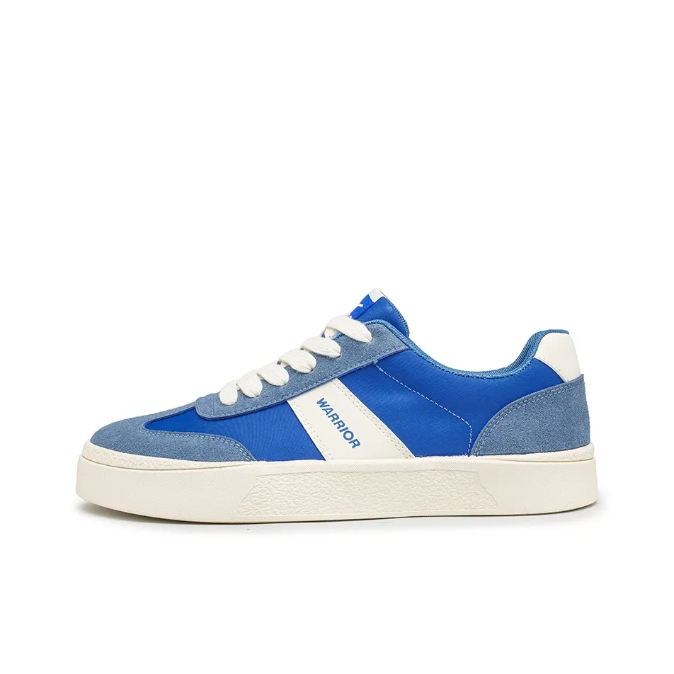 Warrior Wear resistant, Lightweight, Breathable, And Non slip. Low Top Skateboard Shoes Unisex Royal Blue Beige