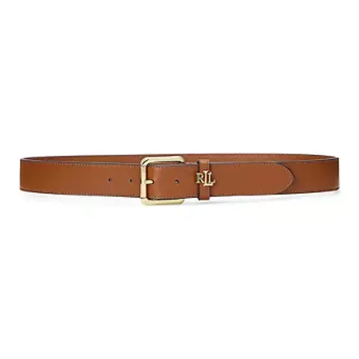 LAUREN RALPH LAUREN Leather, Brass Leather Belts Women's Brown Width 3.2cm