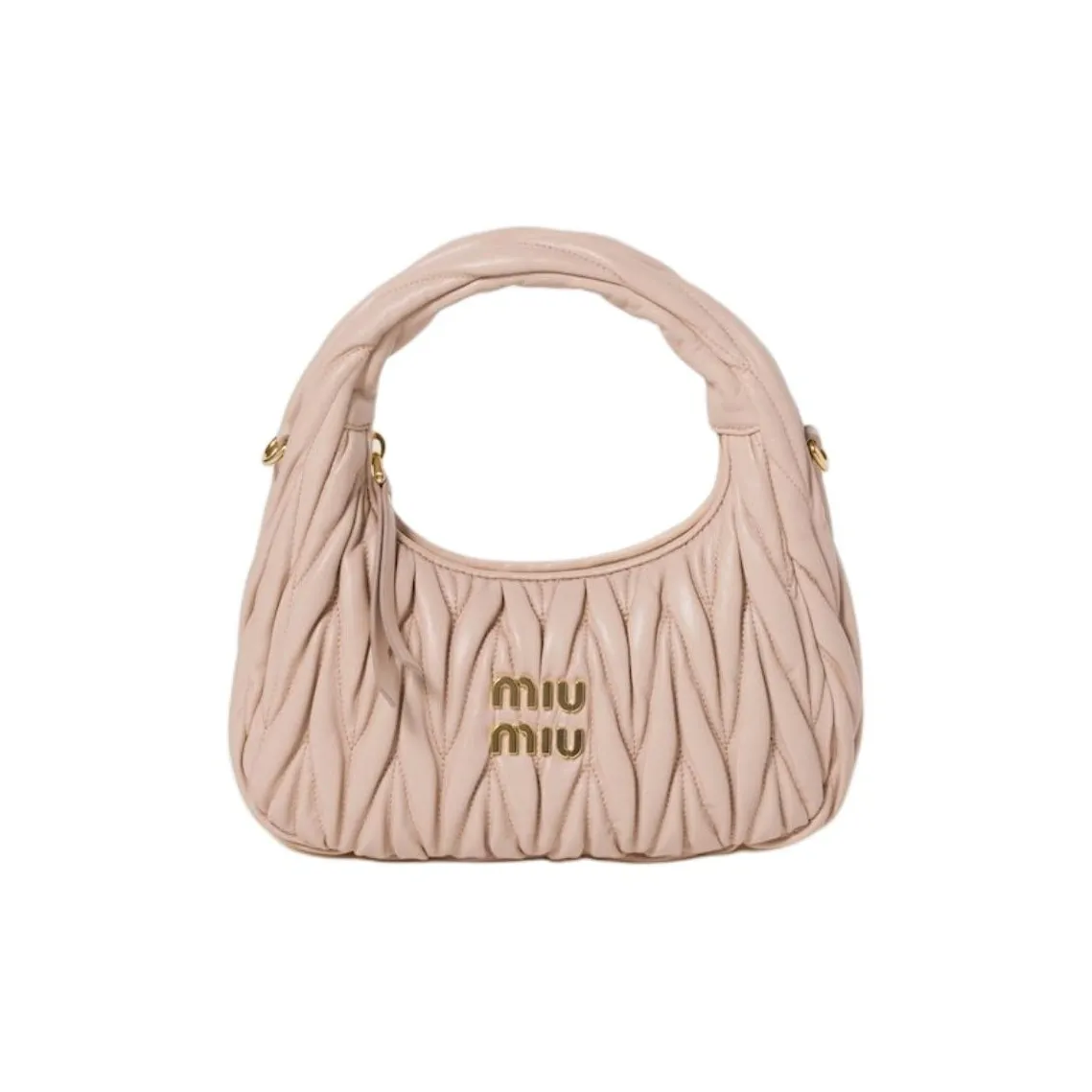 MIU MIU Wander Series Lambskin Crescent Bag Handbag Trumpets Women's Pink