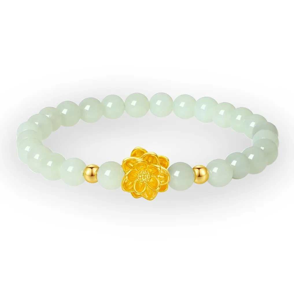 Love Jewelry Bracelets Pale Greenish White Jade Unisex