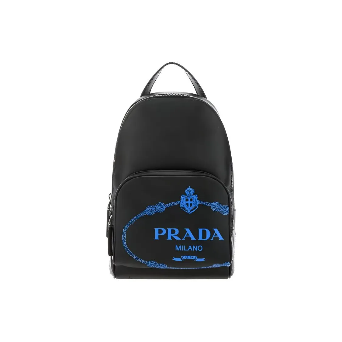 PRADA Leather Backpack Unisex Black