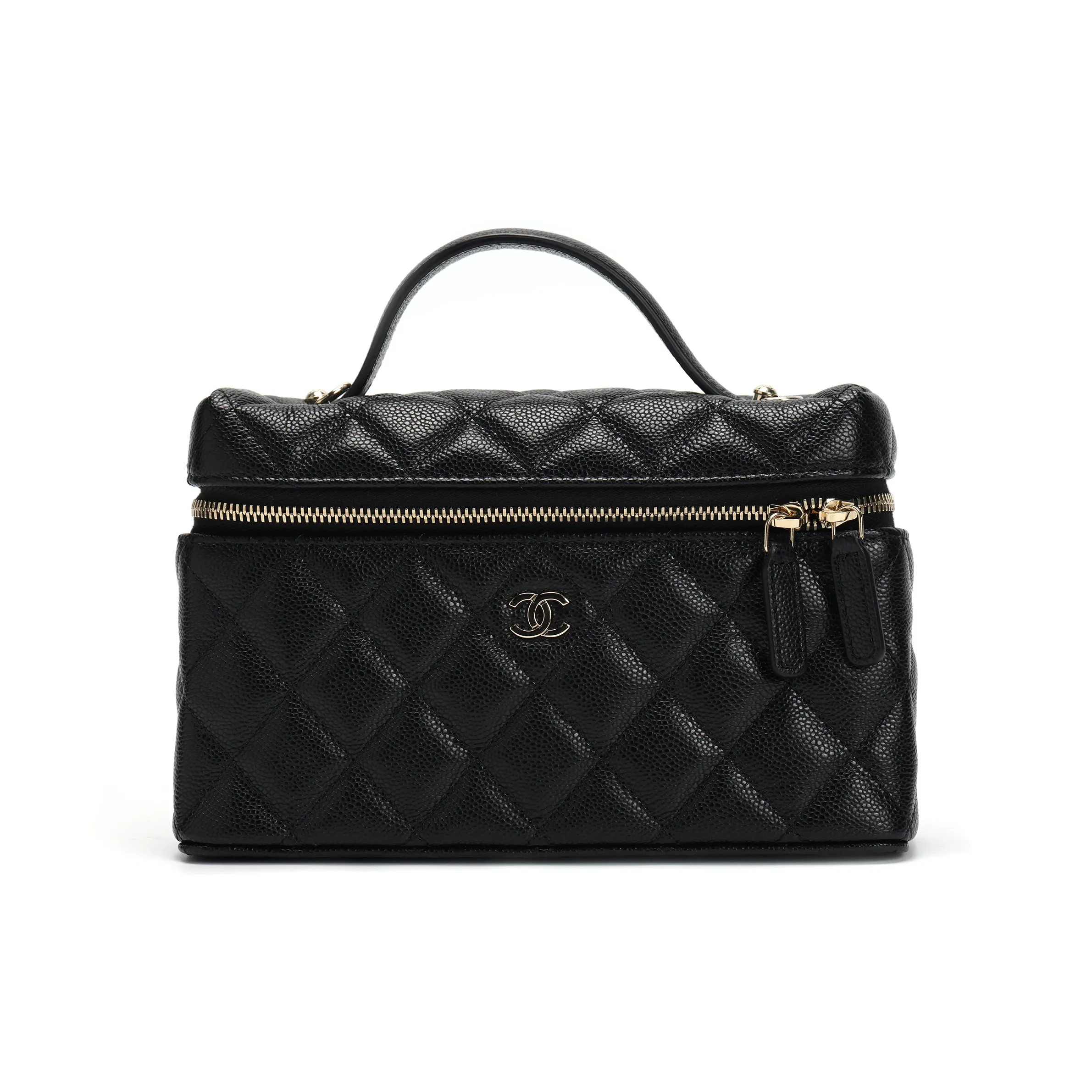 CHANEL Calfskin Shoulder Bag Crossbody Bag Handbag Regular Women's Black