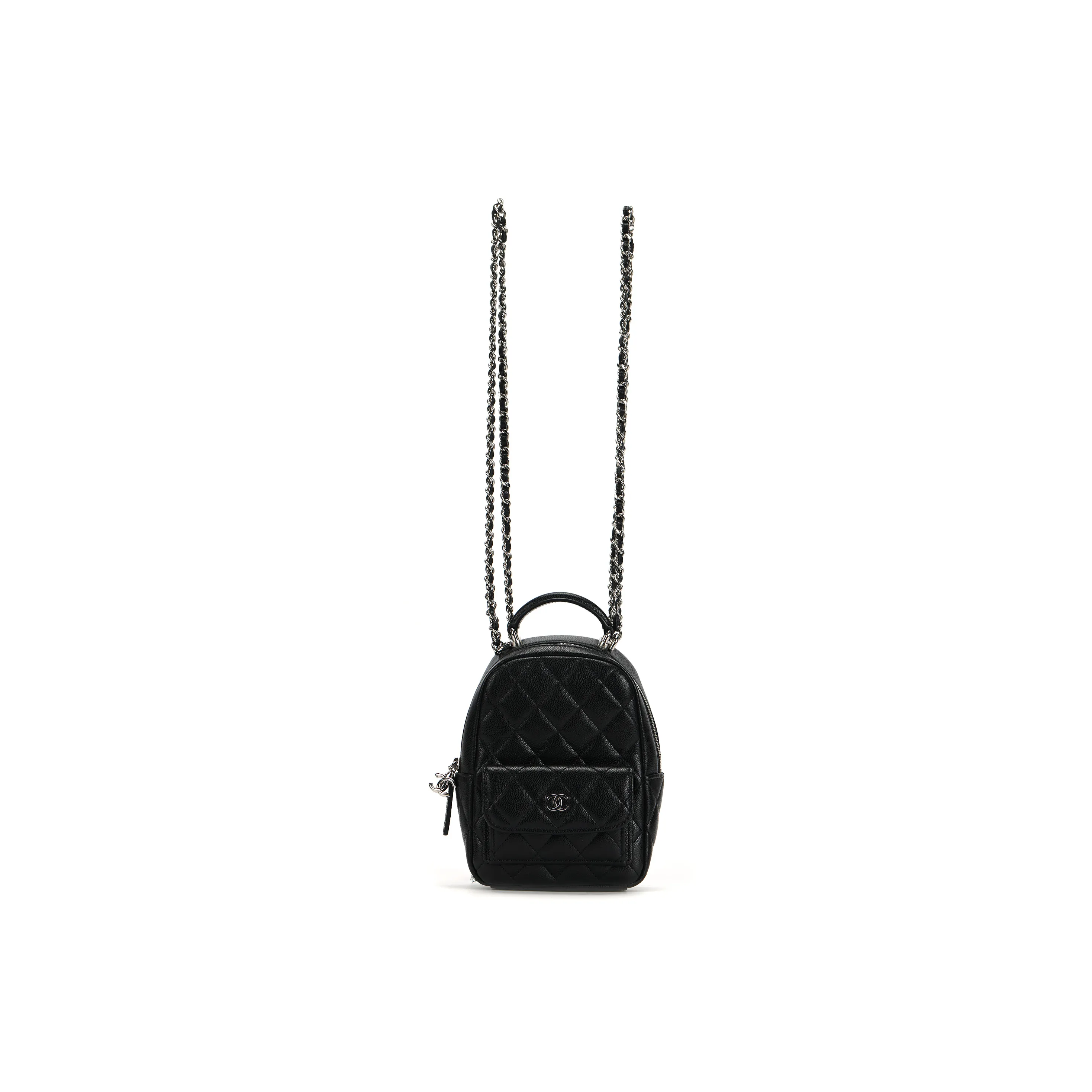 CHANEL Grain Cow Leather Backpack Mini Women's Black