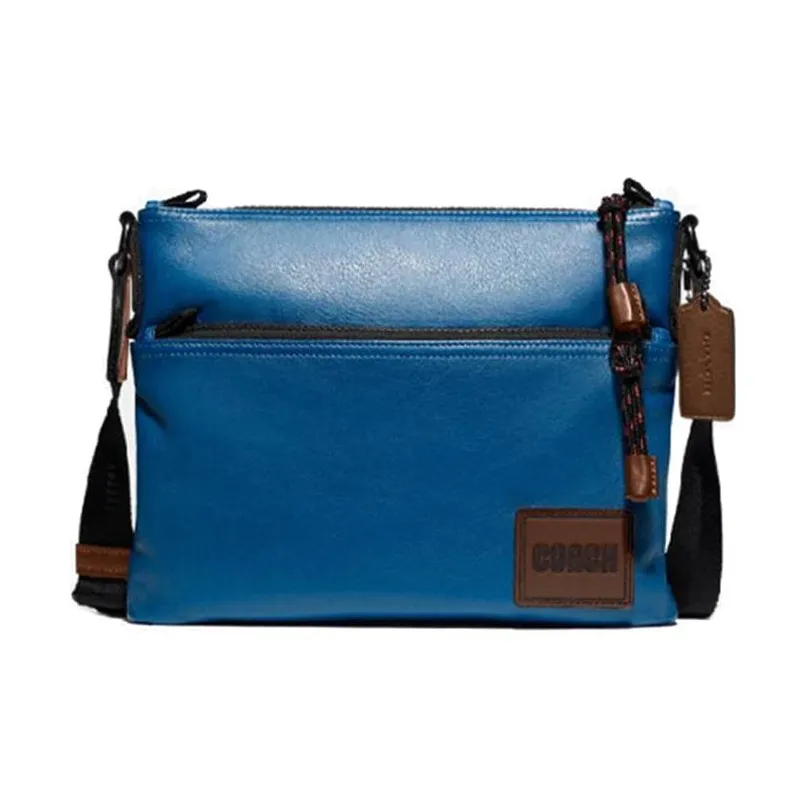 COACH Pacer Кожа Сумка через плечо Большая Мужская Морской синий