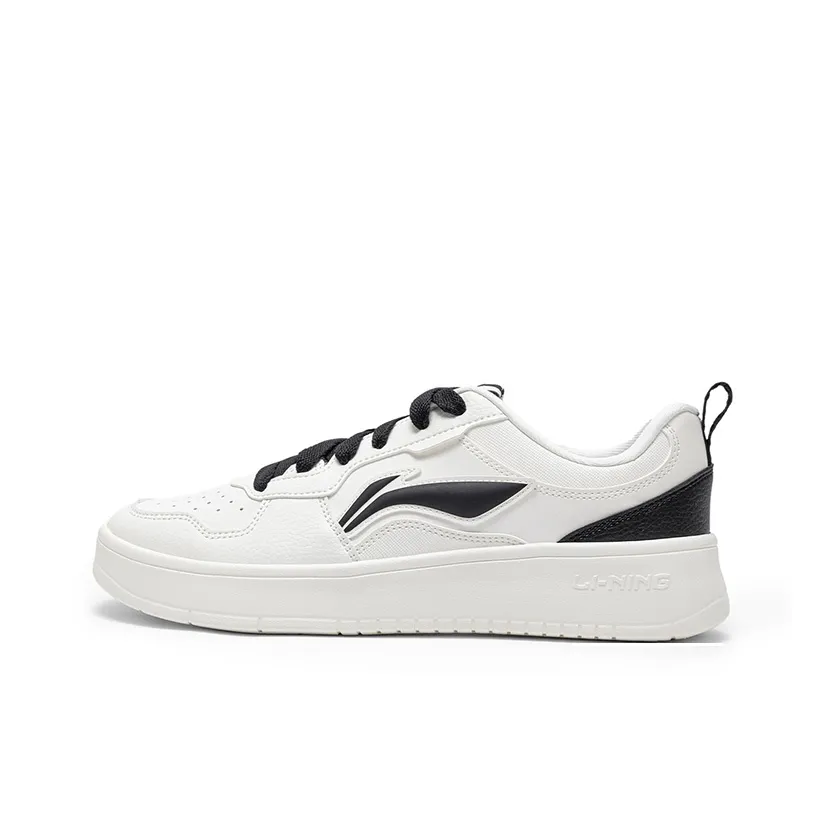 LINING Early Cloud Устойчивый к истиранию Легкий And Дышащий Низкие Кроссовки для скейтбординга Мужские Бежево-белый Черный